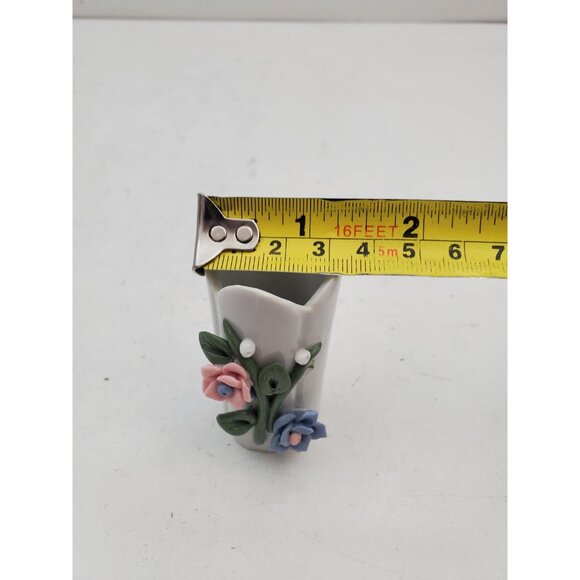Vintage Italian Vase Roses Pottery Porcelain European Art Mid Century Italy Hand - Picture 9 of 9